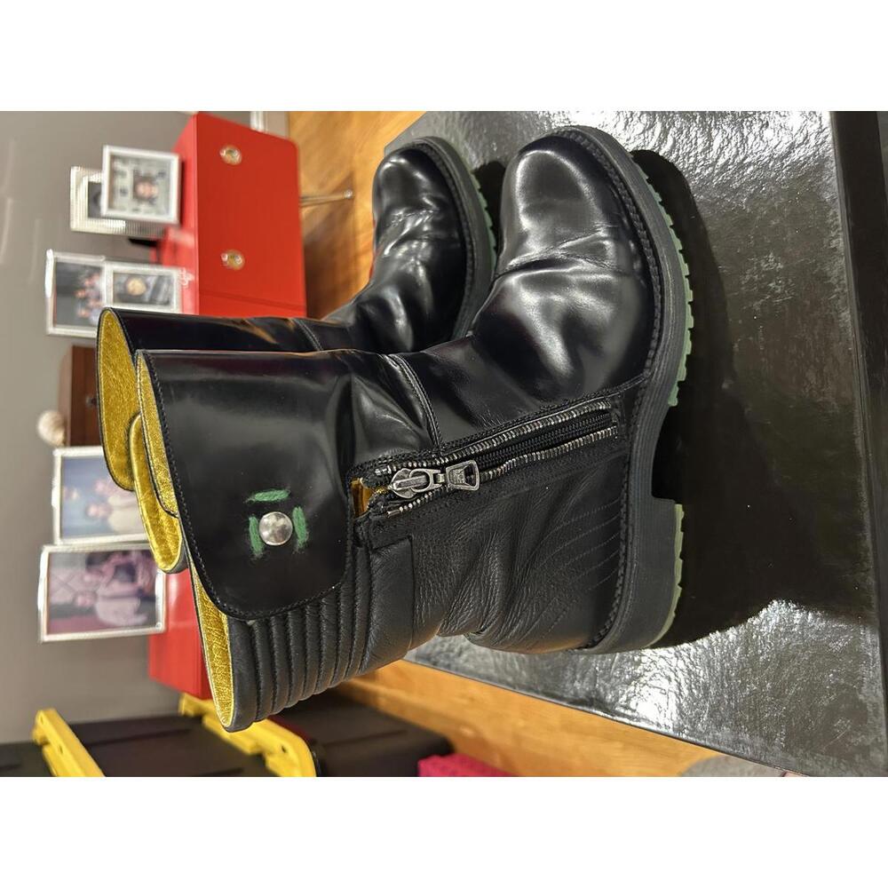 BARRACUDA Italy Black Leather Mid-Calf Boots Size 41
